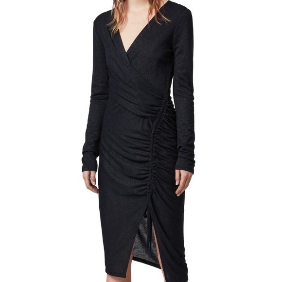 All Saints Dresses & Skirts - All Saints Rina Glitz Drawstring Wrap Dress